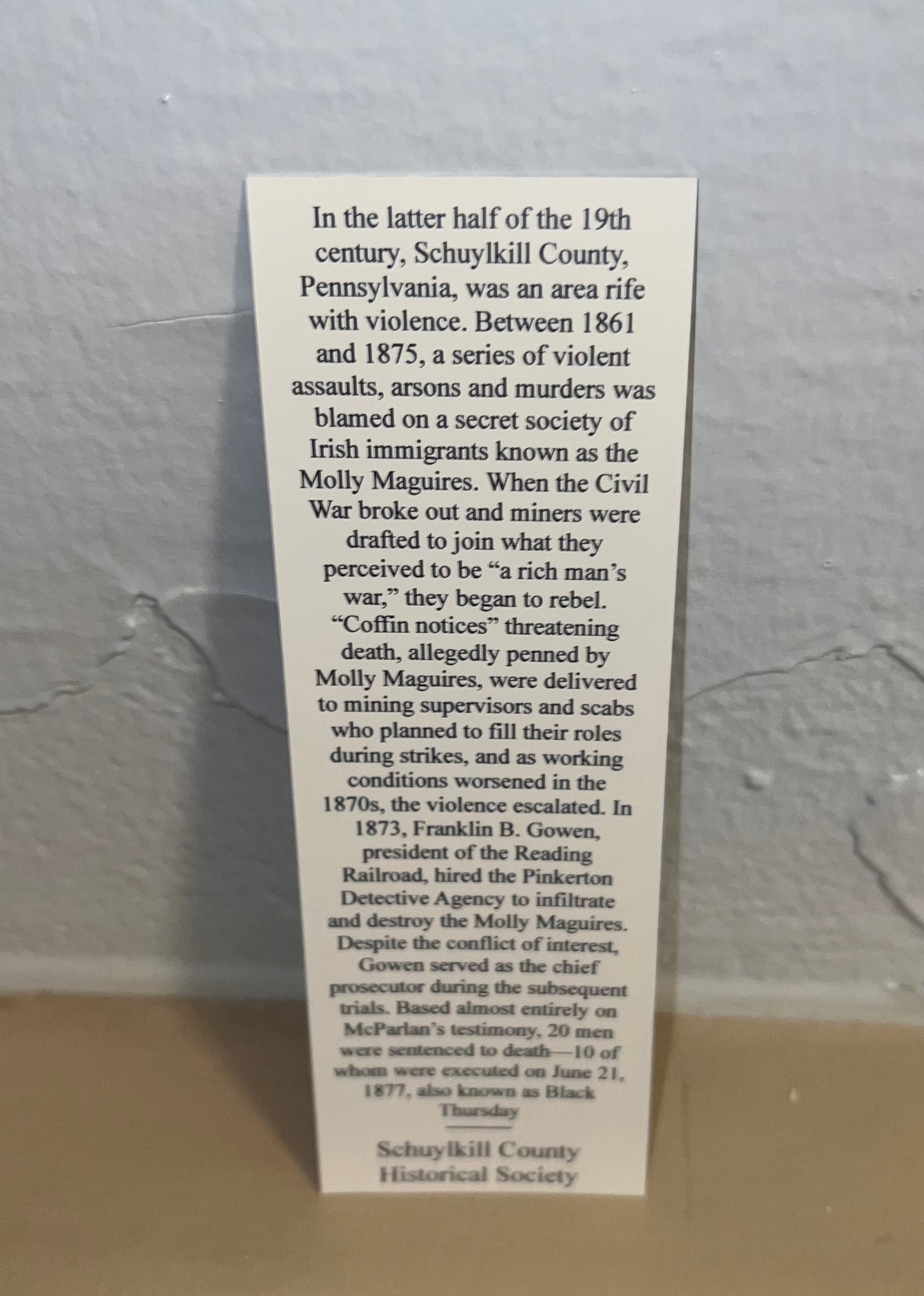 Molly Maguires Bookmark - P328