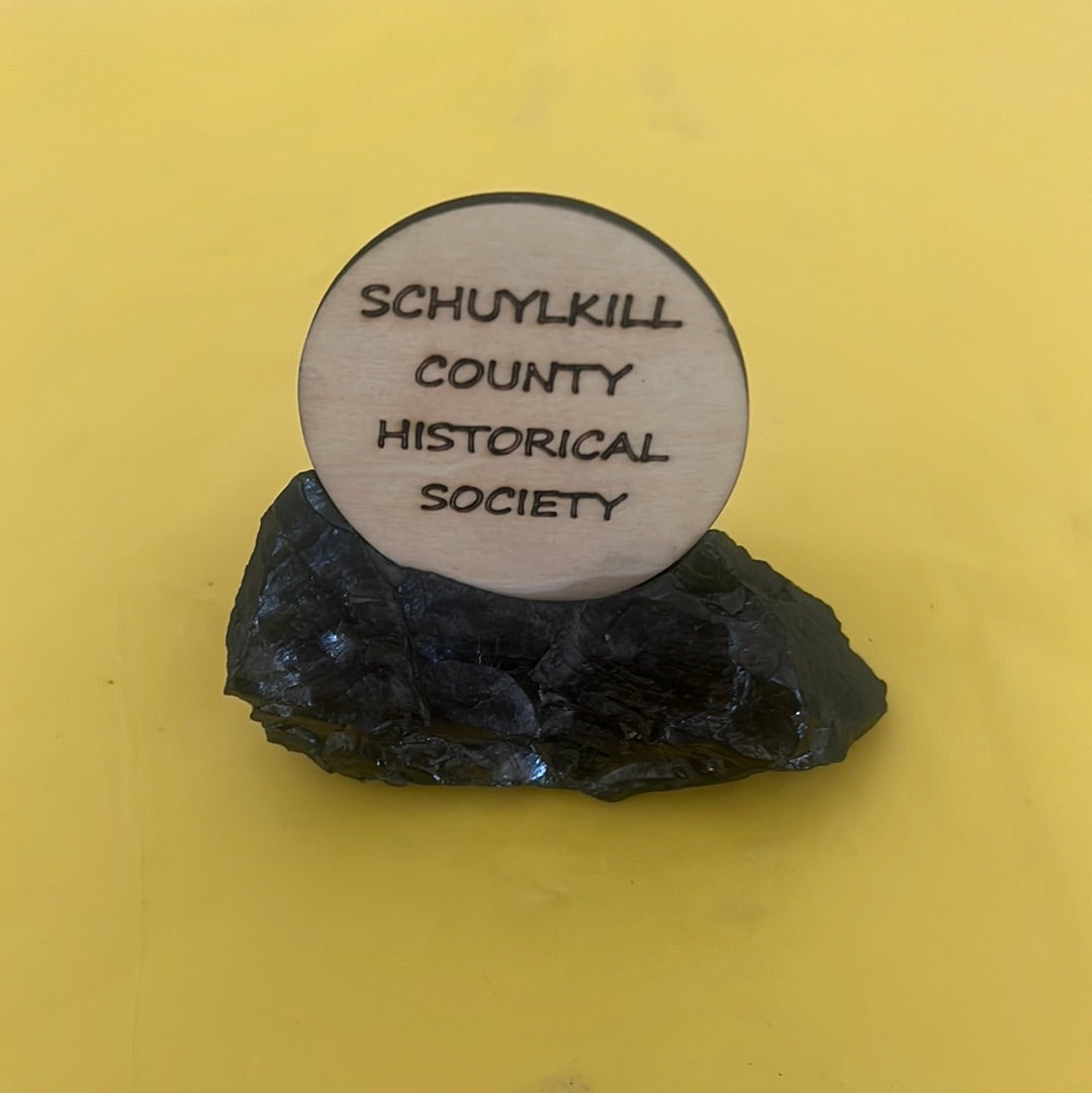 Schuylkill County Historical Society paper weight in coal G269