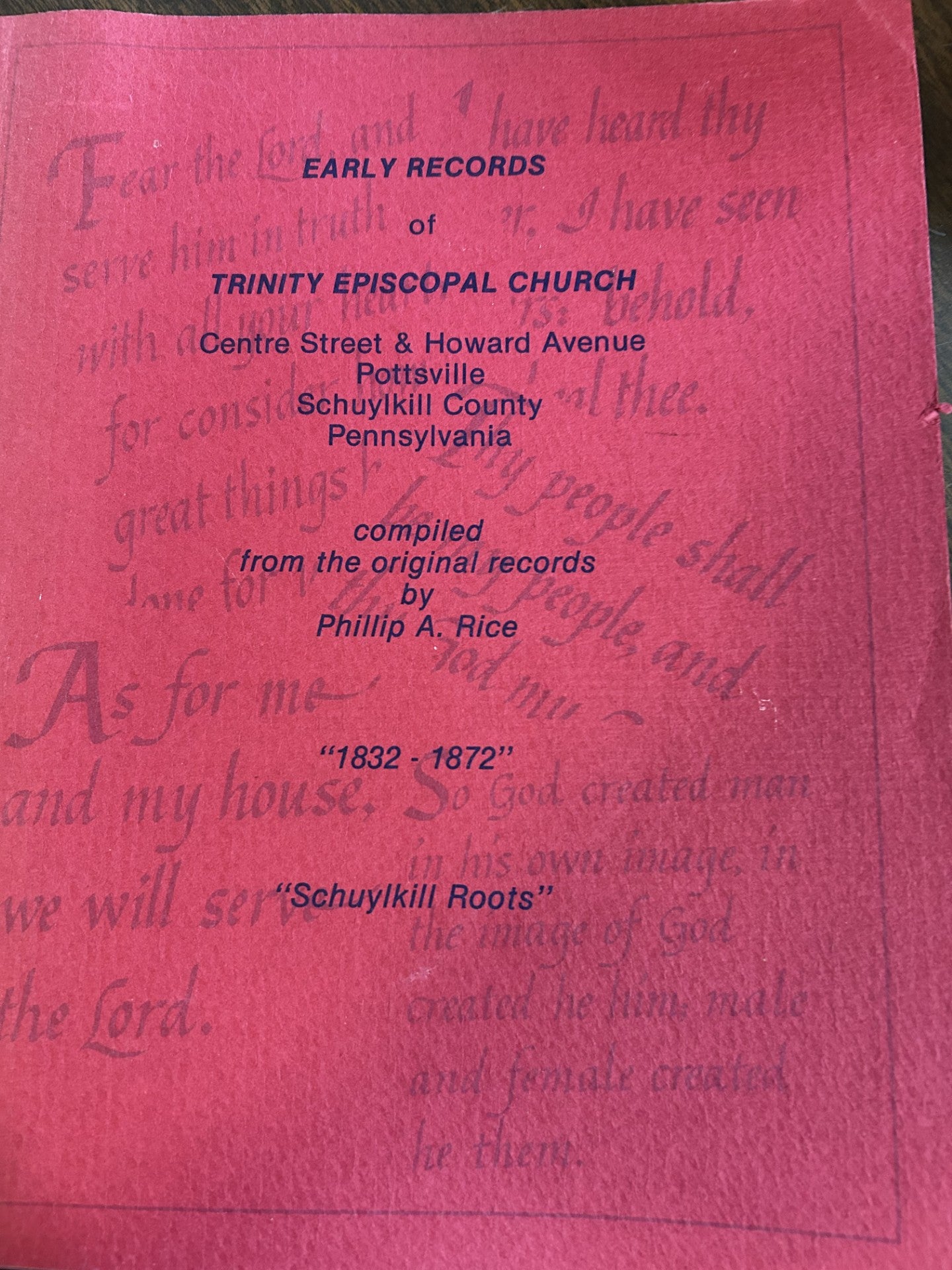 Early Records of Trinity Episcopal Church