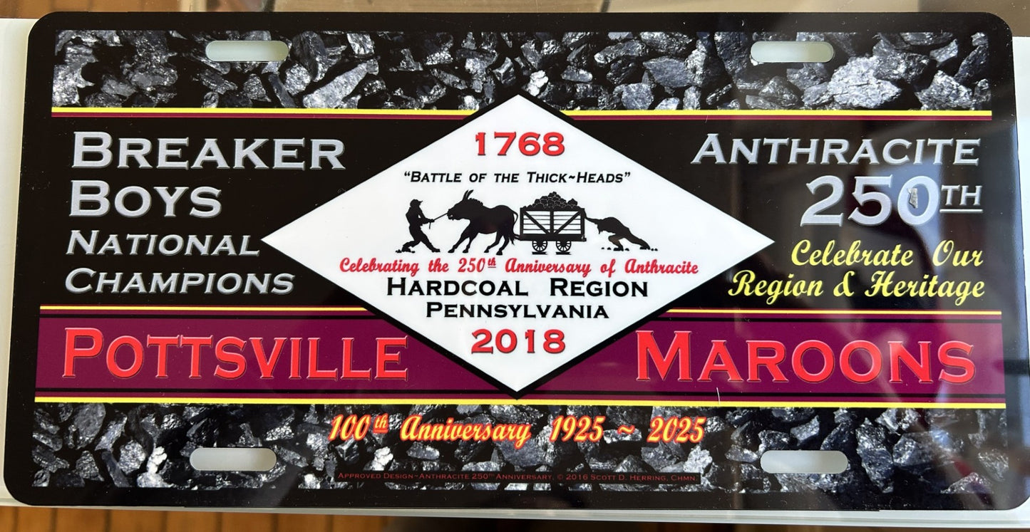 Pottsville Maroons license Plates 1925