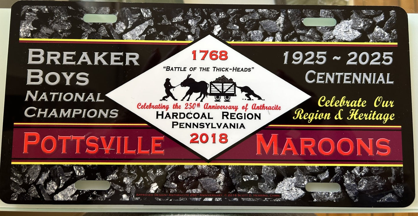 Pottsville Maroons license Plates 1925